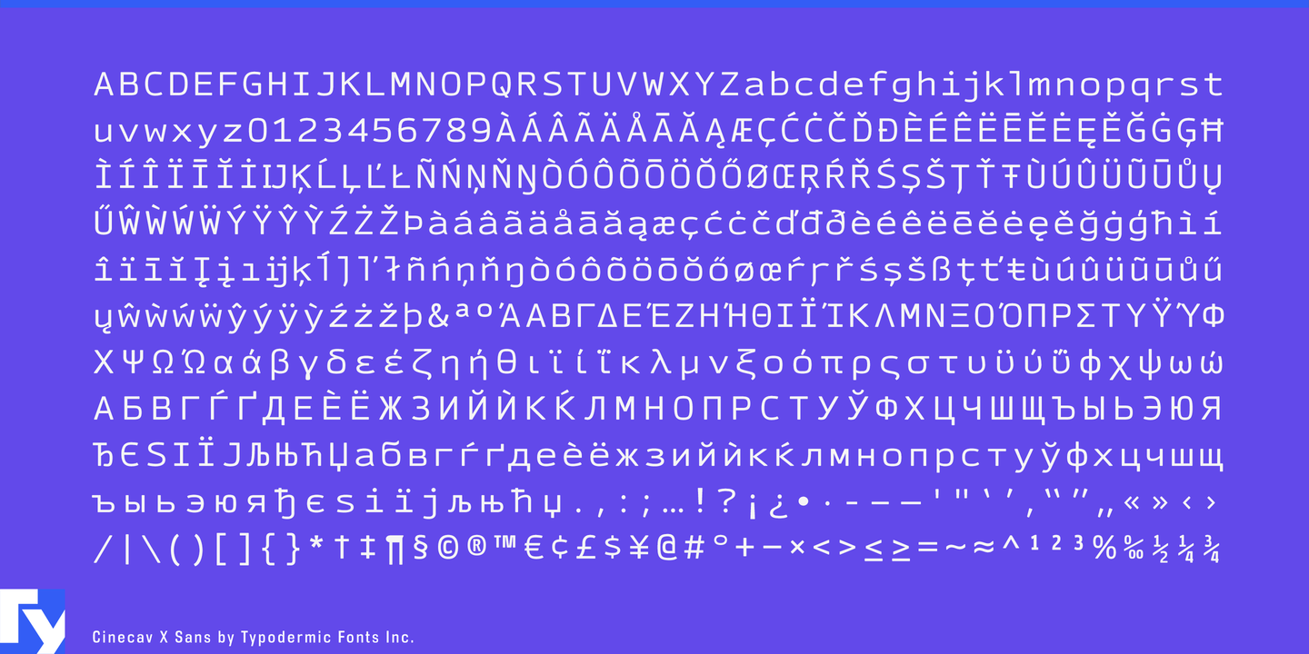 Пример шрифта Cinecav X Sans